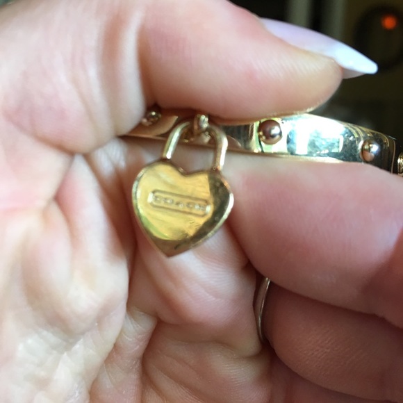 Coach Pave Lock Heart Hinged Bangle NO LONGER MADE - Picture 7 of 8